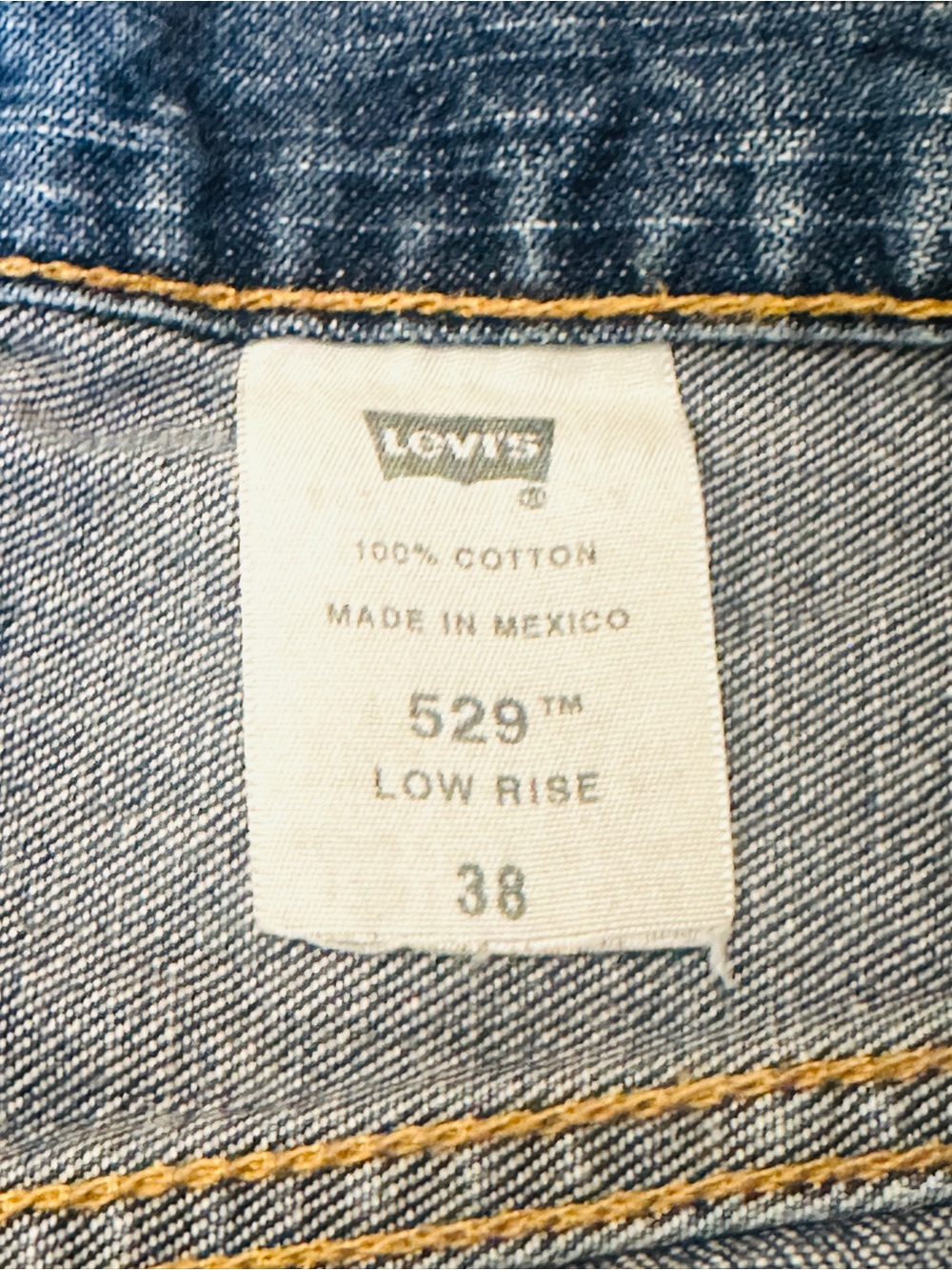 Levi's Vintage 529 Short Men's Blue Denim Jorts 100% Cotton Low Rise Size 38 Y2K - Picture 6 of 7